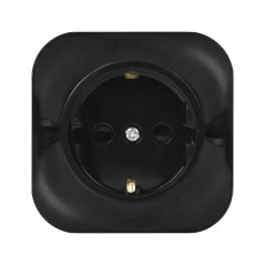 Utomhusuttag enkel ToDo 2P+Z Schuko IP20, svart, 10 st. | HandlaSmidigt.se