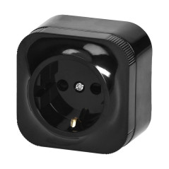 Utomhusuttag enkel ToDo 2P+Z Schuko IP20, svart, 10 st. | HandlaSmidigt.se