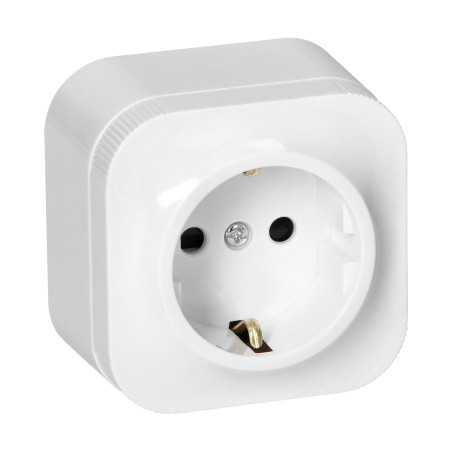 Utomhusuttag enkel ToDo 2P+Z Schuko IP20, vit | HandlaSmidigt.se