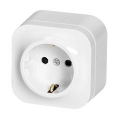 Utomhusuttag enkel ToDo 2P+Z Schuko IP20, vit | HandlaSmidigt.se