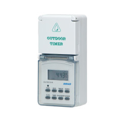 Elektronisk tidsprogrammerare (Schuko), 8 program, IP44
