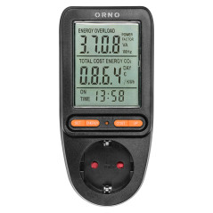 Energiförbrukningsmätare, energikalkylator med LCD-skärm, Schuko-version, svart | HandlaSmidigt.se