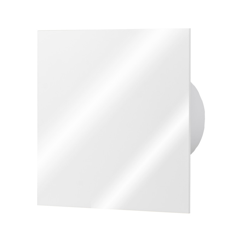 Panel i plexiglas till fläktar och galler, glansig vit färg.