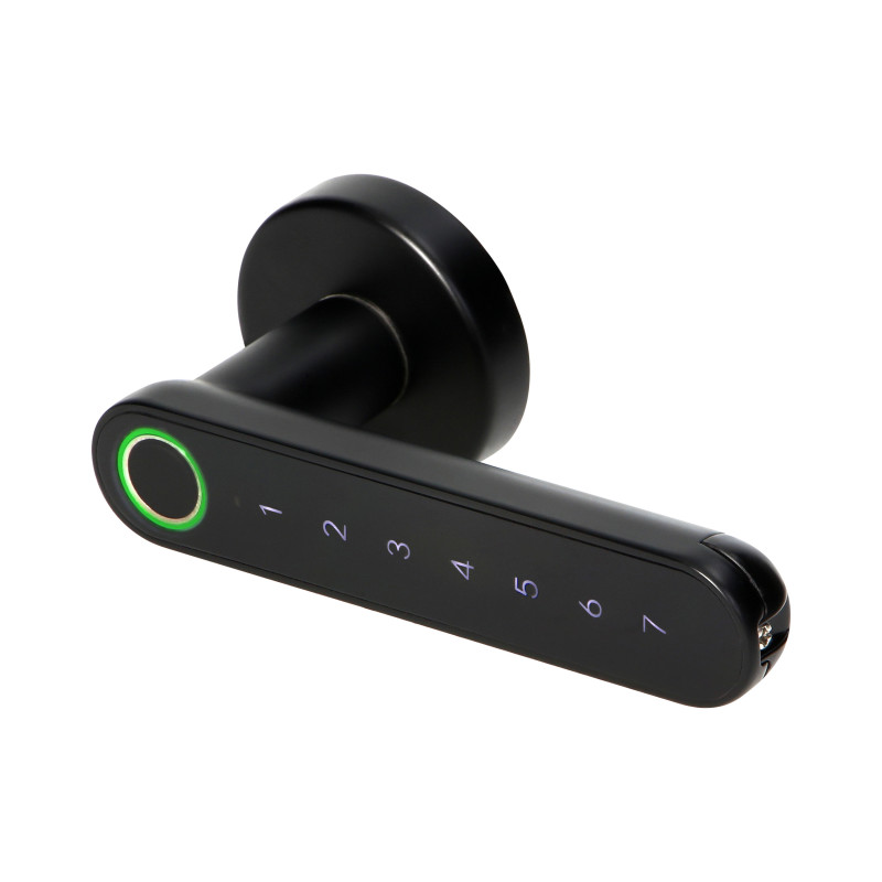 Digital dörrhandtag med pekskärmstangentbord och smartfunktion - fingeravtrycksläsare, Bluetooth 4.0, svart
