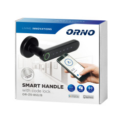 Digital dörrhandtag med pekskärmstangentbord och smartfunktion - fingeravtrycksläsare, Bluetooth 4.0, svart | HandlaSmidigt.se