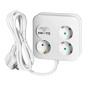 Kvadratisk strömskena med USB-laddare 3x2P+Z (Schuko), 2xUSB-A, kabel 3x1,5mm2, 1,4m