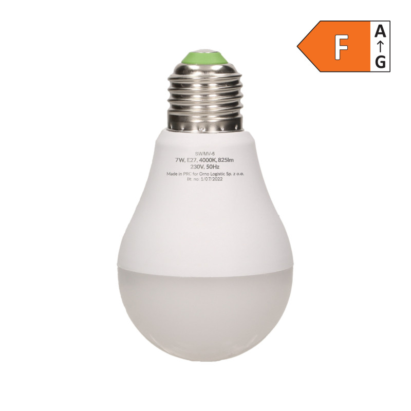 THAR LED NY 7W A60, glödlampa med mikrovågsrörelsesensor, 600lm, 4000K, E27