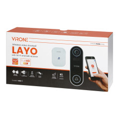 Trådlös videodörrklocka LAYO med Full HD-videokamera, WiFi och nätverksmottagare, IP65, kommunikation med smartphone via app…