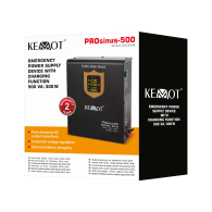 Nödströmsaggregatet KEMOT PROsinus-500 väggmonterad omvandlare med ren sinusvåg och laddningsfunktion 12V 230V 500VA/300W.