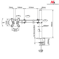 MC-690N 42980 Uchwyt biurkowy do monitora LCD 13-27 cali 8kg vesa 75x75 oraz 100x100
