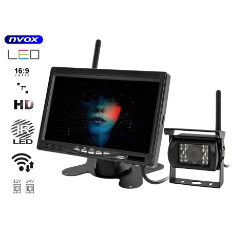 Bilskärm LCD 7 tum 12/24V och nattkamera