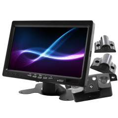 Bilskärmsmonitor på 7 tum för bil med stöd för upp till 2 kameror och parkeringssensorer.