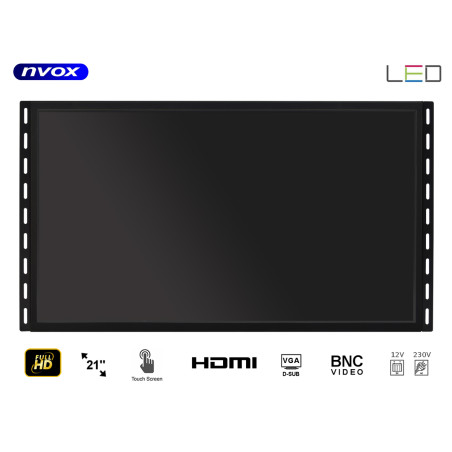 Beröringsskärm öppen ramme LED 21 tum VGA HDMI USB BNC 12V 230V
