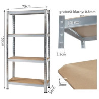 Regał magazynowy 150x75x30