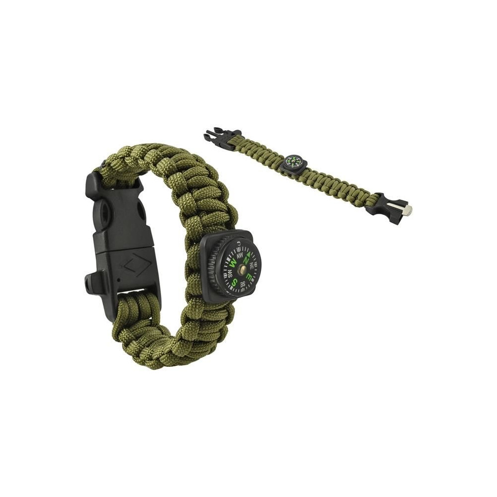 Armband SURVIVAL med tillbehör - grön