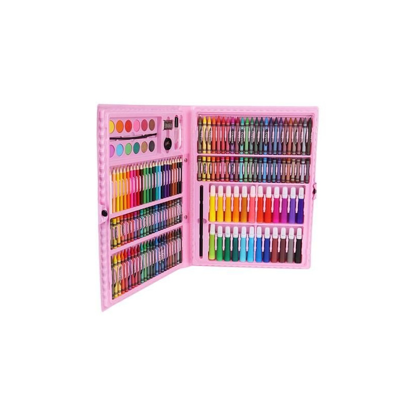 Målningsset i rosa resväska, 168 delar.