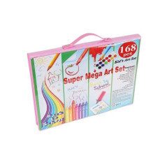 Målningsset i rosa resväska, 168 delar.