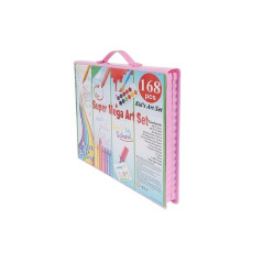 Målningsset i rosa resväska, 168 delar.