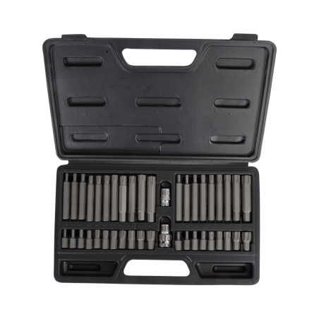 10747 Set med 3/8 och 1/2 tum Ribe, Torx bits, 42 delar