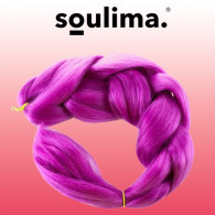 Syntetiska flätor i lila.