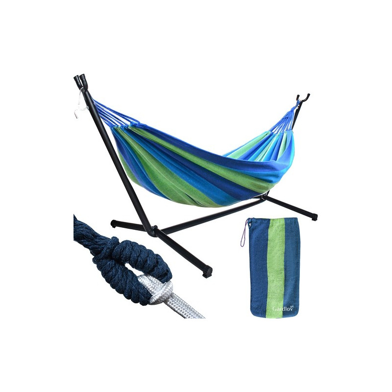 Hängmatta 200x150cm med stativ