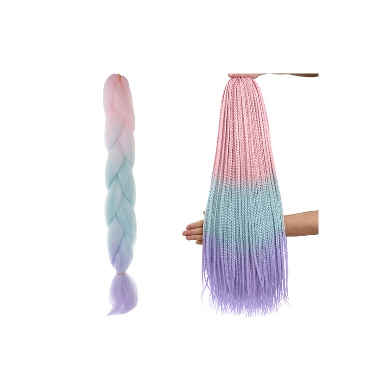 Syntetiska ombre flätor i rosa/nyans/färg W10341