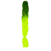 Włosy syntetyczne warkoczyki ombre ziel/neonW10344