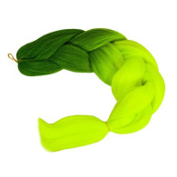 Syntetiska ombre flätor i grön/neon W10344