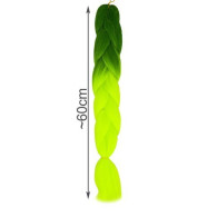 Syntetiska ombre flätor i grön/neon W10344