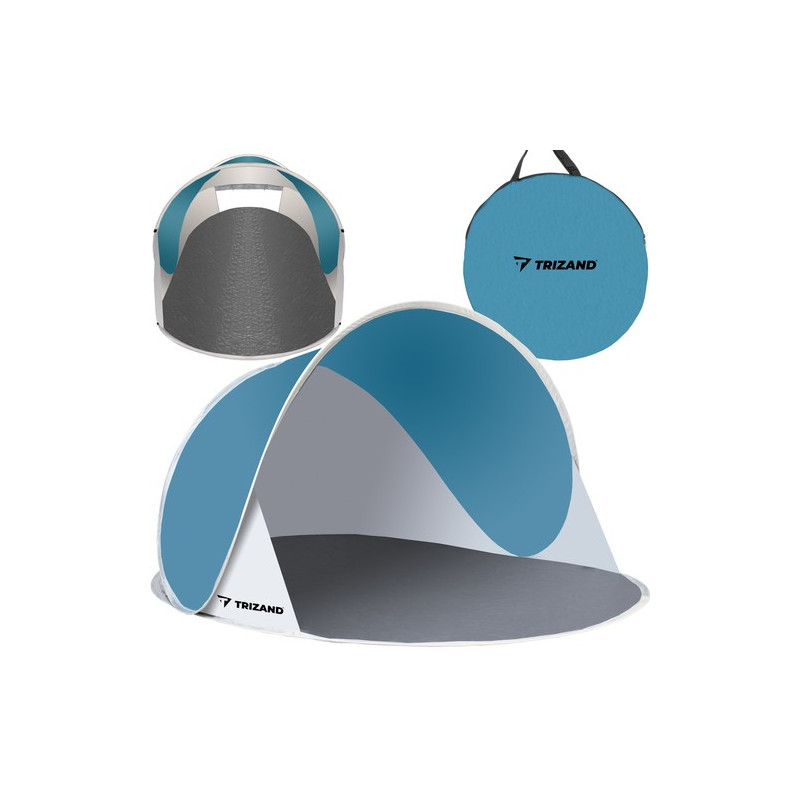 Strandtält 145x100x70cm - turkos - grå