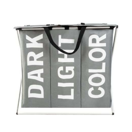 Tvättkorg - 3-fack på hopfällbar ram