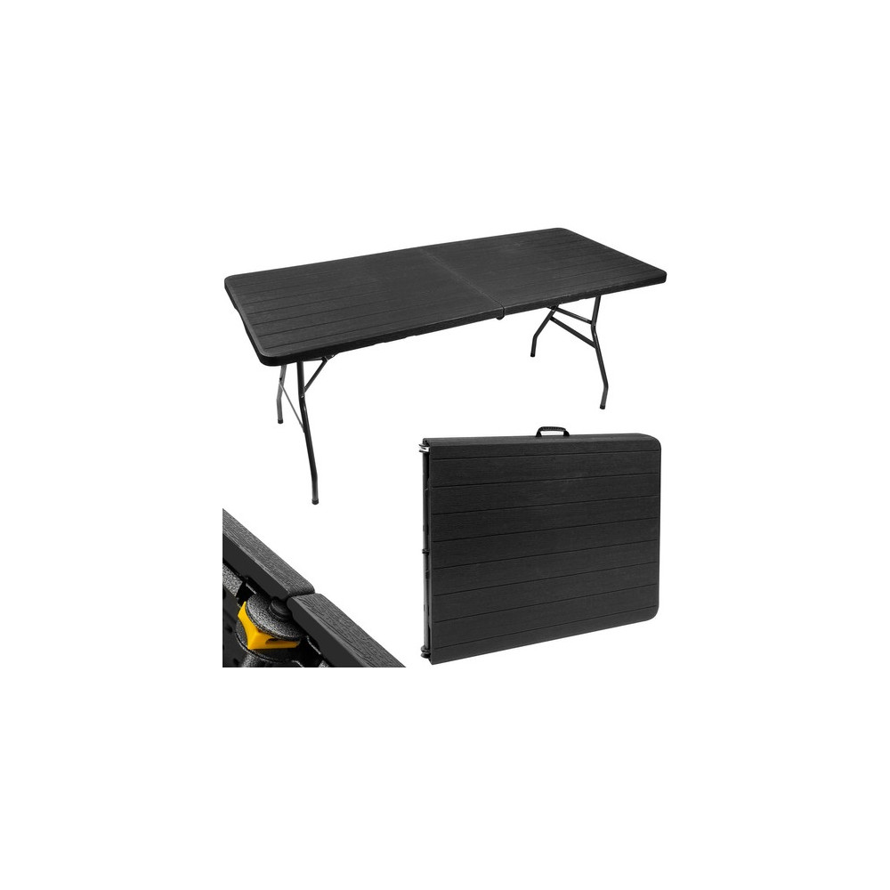 Trädgårdsbord hopfällbart svart 180 cm