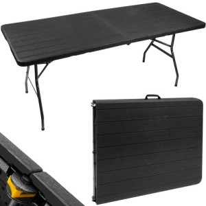 Trädgårdsbord hopfällbart svart 180 cm