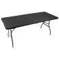 Trädgårdsbord hopfällbart svart 180 cm