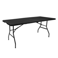 Trädgårdsbord hopfällbart svart 180 cm