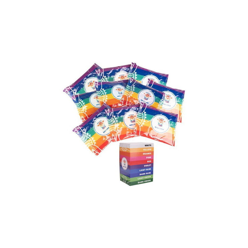 Kolorowy proszek Holi- zestaw 10x100g