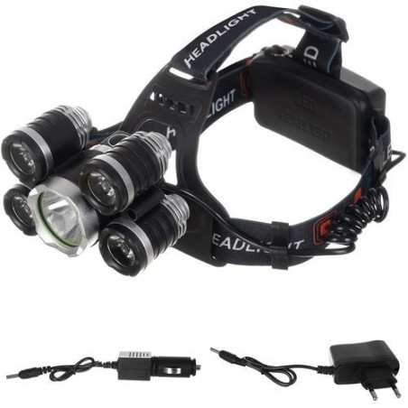 Pannlampa med 5 x LED T6 CREE