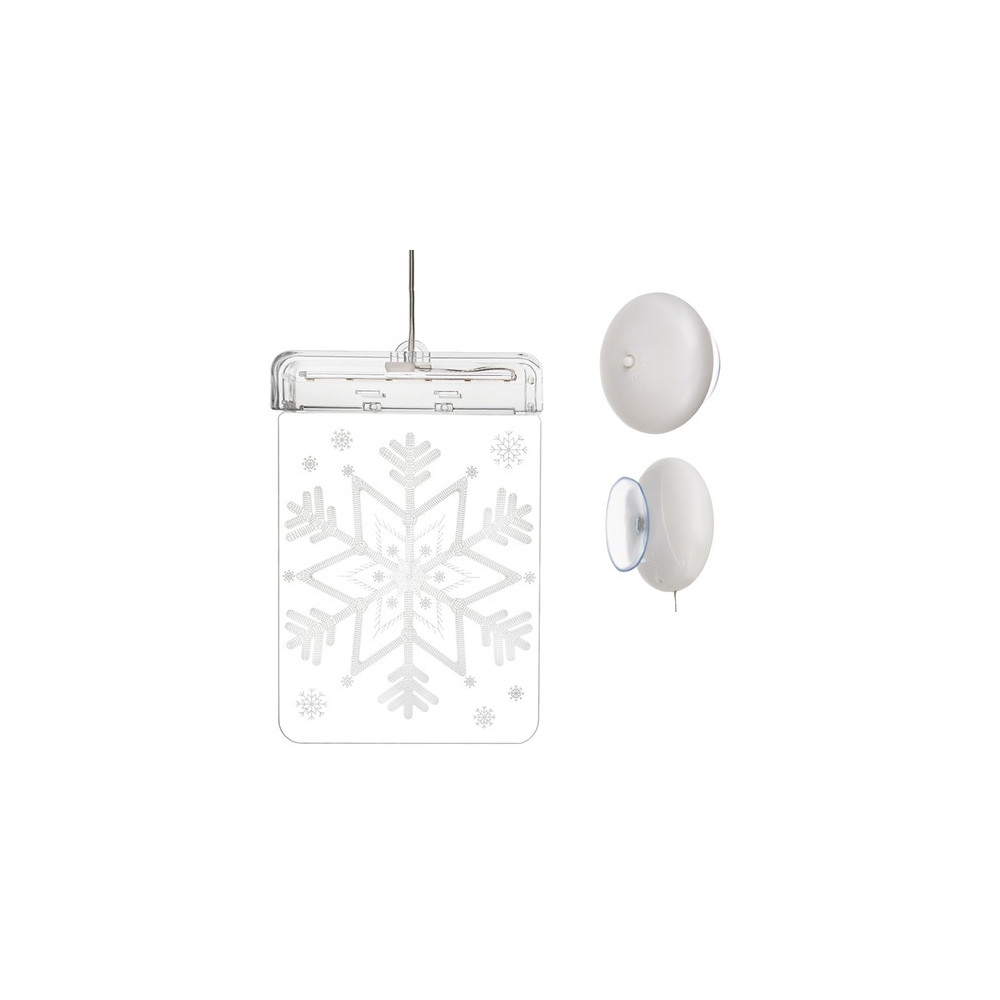 LED 3D-glasfönster - snöflinga