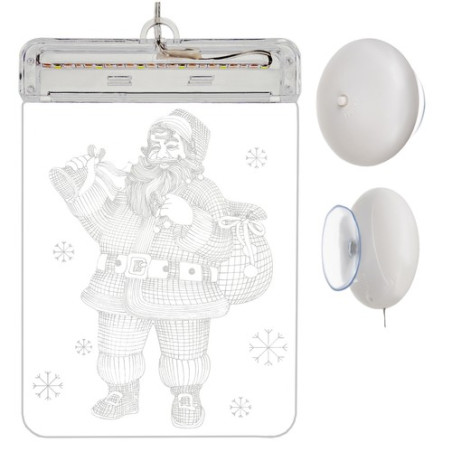 LED 3D-glasfönster - jultomten