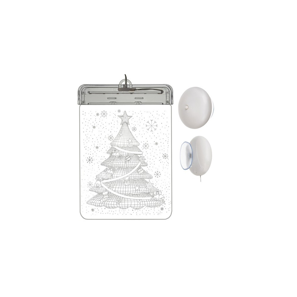 LED 3D-glasfönster - julgran
