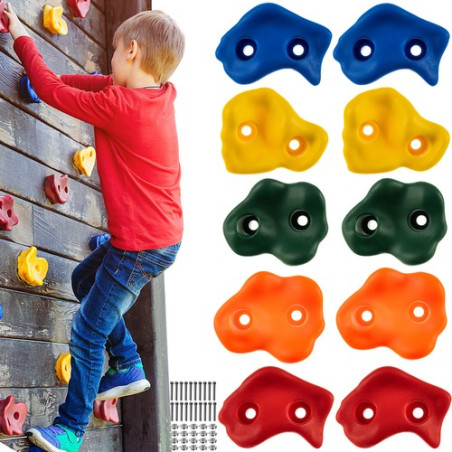 Handtag/stenar för klättring för barn - 10 stycken.