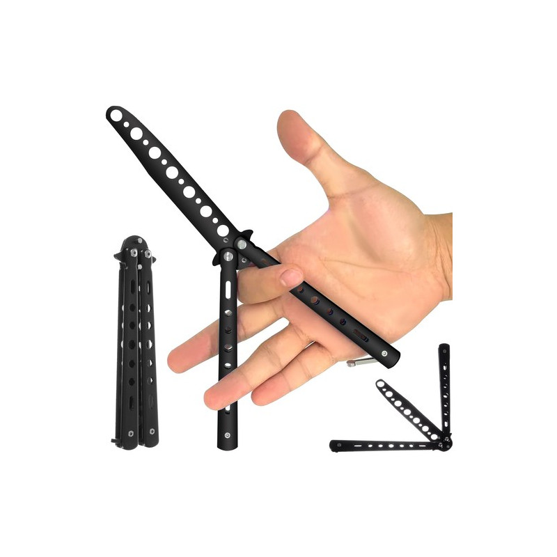 Fjärilskniv för träning - svart