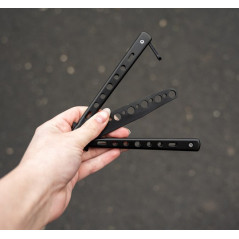 Fjärilskniv för träning - svart