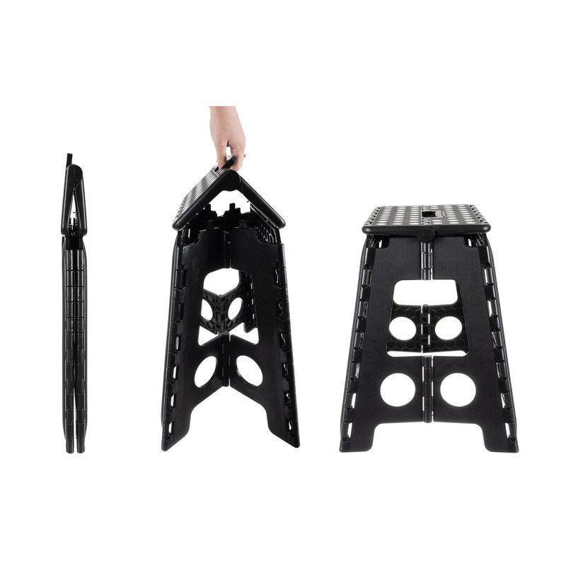 Hopfällbar svartvit pall 39 cm