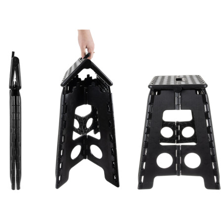 Hopfällbar svartvit pall 39 cm