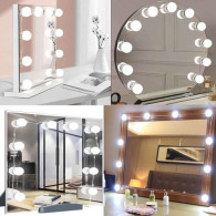 LED-lampor för spegel / sminkbord - 10 stycken.