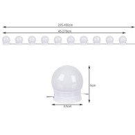 LED-lampor för spegel / sminkbord - 10 stycken.