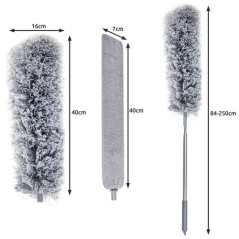 Teleskopisk dammsugarsborste med två tillbehör