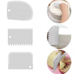 Drejbar paddel + 3 spatlar för dekoration av bakverk