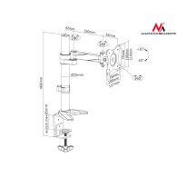 MC-717 44495 Uchwyt biurkowy do monitora LCD 8kg max vesa 100x100 aluminiowy
